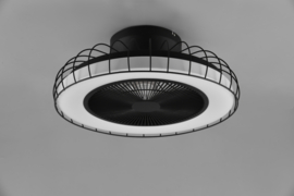 Trio lighting plafond ventilator Sandfjord, mat zwart incl. afstandsbediening 52 cm