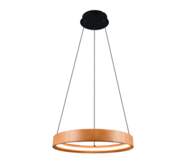 Trio lighting hanglamp lynwood led, natuur hout