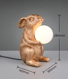 Trio-lighting tafellamp Rabbit, goud kleurig