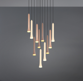 Trio lighting hanglamp Fiato led, zwart rond incl. switch dimmer