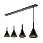 Lucide hanglamp Gipsy, 4-lichts zwart