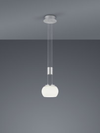 Trio lighting hanglamp Madison led,  1-lichts mat nikkel incl. switch dimmer