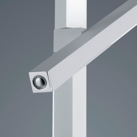 Helestra vloerlamp Stay led, 2-lichts geborsteld aluminium incl. touch dimmer
