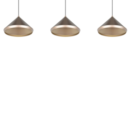 Trio lighting  hanglamp Laguna led, 3-lichts koffie bruin