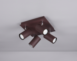 Trio lighting plafondspot Marley led, 4-lichts roest incl. lichtbron