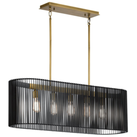 Elstead hanglamp Linara 5-lichts zwart ovaal