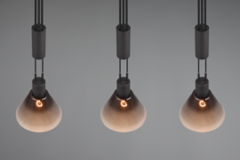 Trio lighting hanglamp Stanley, 3-lichts zwart