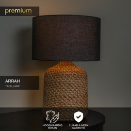 Lucide ARRAH - Tafellamp - Ø 35 cm - 1xE27 - Naturel