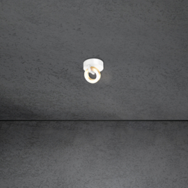 Escale MIDNIGHT spot rond led, wit-mat goud
