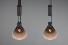 Trio lighting hanglamp Stanley, 2-lichts zwart