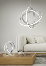 Trio lighting hanglamp Compton led, mat nikkel met switch dimmer