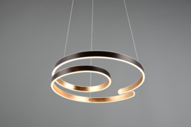 Trio lighting hanglamp Marnie led, zwart-goud incl. switch dimmer