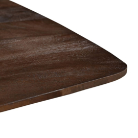 Label 51 Eettafel Blake, espresso mangohout | zwart metaal 130 cm