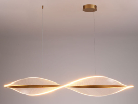 Light trend hanglamp Beau led, mat messing incl. afstandsbediening