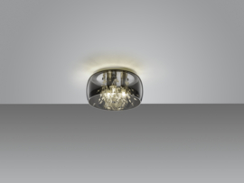 Plafondlamp Crystel, chroom met glas 34 cm