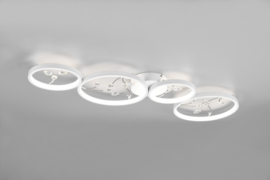 Trio lighting plafondlamp Groovy led, 4-lichts wit incl. switch dimmer