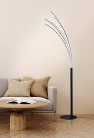 Fischer & Honsel vloerlamp Ellmau led, 5-lichts zwart