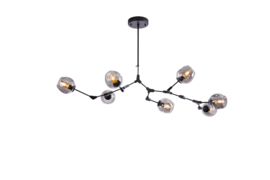 Light trend hanglamp Atom, 7-lichts black