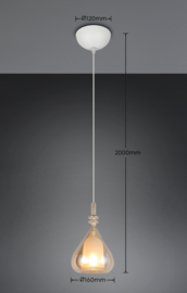 Trio lighting hanglamp Aldea, amber glas