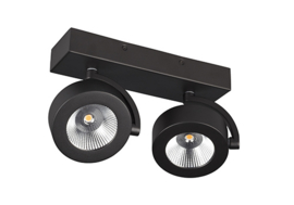 Plafondspot  BC0032B led, 2-lichts mat zwart