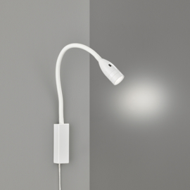 Fischer & Honsel wandlamp Flex led, mat wit met push dimmer