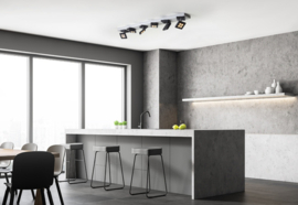 Bopp leuchten plafondlamp Book led, 6-lichts mat aluminium met  zwart