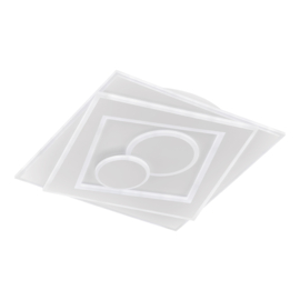 Fischer & Honsel Plafondlamp Ratio led, vierkant wit incl. afstandsbediening