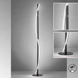 Fischer & Honsel vloerlamp Bridge led, zwart incl. switch dimmer