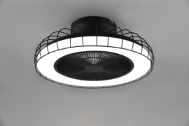 Trio lighting plafond ventilator Sandfjord, mat zwart incl. afstandsbediening 52 cm