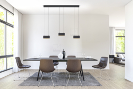 Helestra  hanglamp Kobe led, 3-lichts zwart-goud incl. casambi