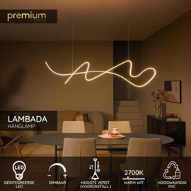 Lucide LAMBADA - Hanglamp - LED Dimb. - 1x47W 2700K - Champagne kleur