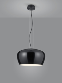 Helestra  hanglamp Veda, zwart glas