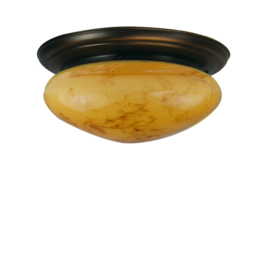 Old timer light plafondlamp Champignon, donker marmer glas