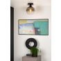 Lucide plafondlamp Marius, rookglas