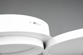 Trio lighting plafondlamp Salsa led, mat wit rond incl. switch dimmer