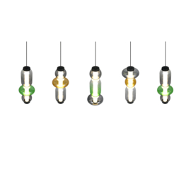 Trio lighting  hanglamp Minerva led, 5-lichts balk multicolor