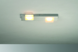 Bopp leuchten plafondlamp Lamina led, 2-lichts mat aluminium met  glas