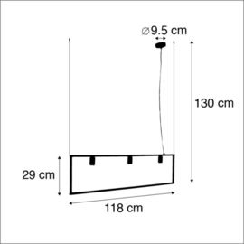 Qazqa hanglamp Cage Simple, 3-lichts zwart