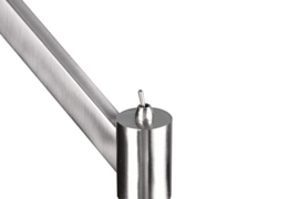 Trio lighting vloerlamp Cassio, nikkel met stoffen kap
