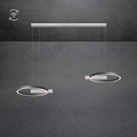 Escale hanglamp Midnight double led · 40 cm (144 cm) Funk aluminium-antraciet
