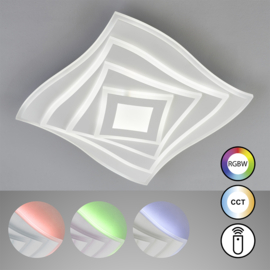 Fischer & Honsel plafondlamp Hero led, wit incl. afstandsbediening