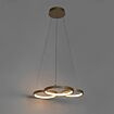 Qazqa hanglamp Rondas led, 3-lichts goud incl. switch dimmer 52 cm