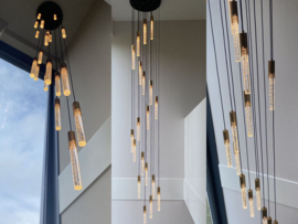 Light trend hanglamp Kiki, 19-lichts zwart rond