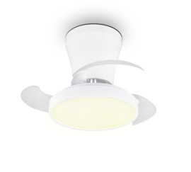 Trio lighting plafond ventilator Moss, wit incl. remote