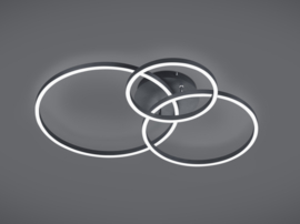 Trio lighting plafondlamp Winona led, zwart incl. afstandsbediening