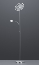 Trio lighting vloerlamp Ackbar led, 2-lichts mat nikkel
