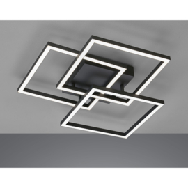 Fischer & Honsel plafondlamp Seth led, mat zwart 52 cm incl. afstandsbediening