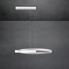 Escale hanglamp Midnight single led, wit-aluminium incl. touchdimmer 60 cm