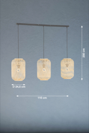 Fischer&honsel hanglamp Calla, 3-lichts zwart