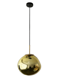 Light trend hanglamp Din EI, 1-lichts met goud kleur glas